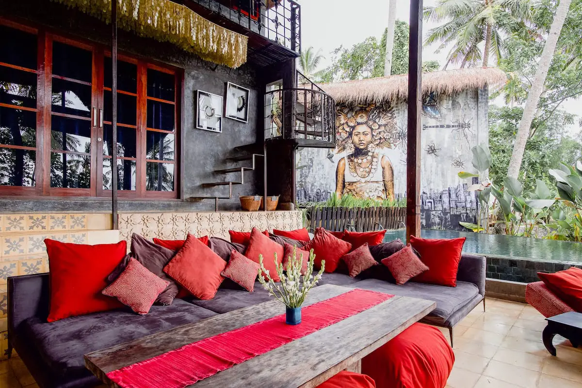 Relajante área común en Firefly Eco-Lodge Bali
